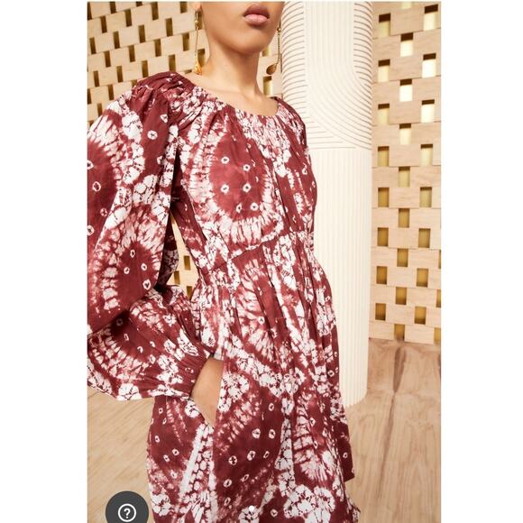 Ulla Johnson Burgundy and White Mini Dress - Picture 4 of 9